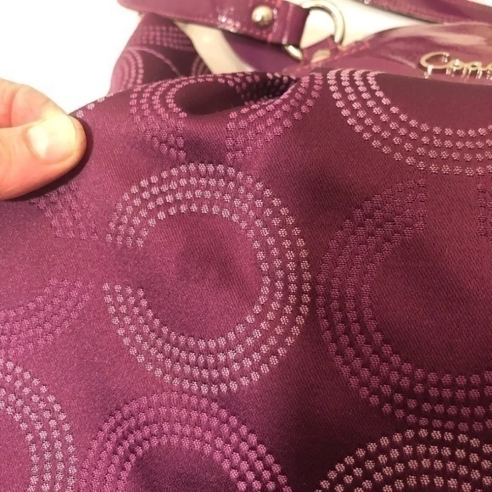 Coach Ashley y2k signature purple dotted Op Art bag  F20049